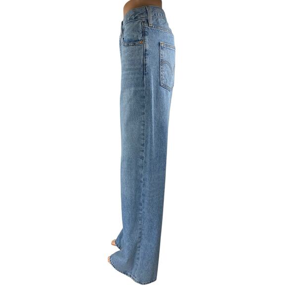 Levi's Ribcage Wide Leg Women's Blue High Waisted Baggy Denim Jeans Size 29 - Picture 2 of 5
